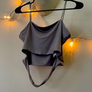 GREY CROPPED TANK